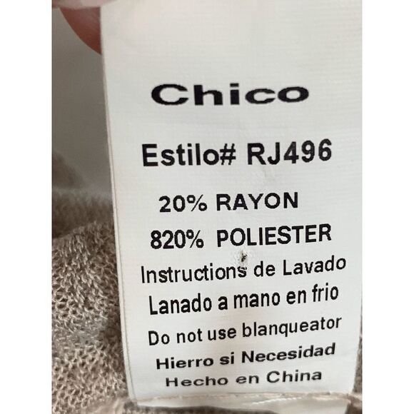 Chico's Rosette Women Cowl Neck Poncho Tasseled Sweater Rolled Cuff Brown Small - Picture 2 of 7